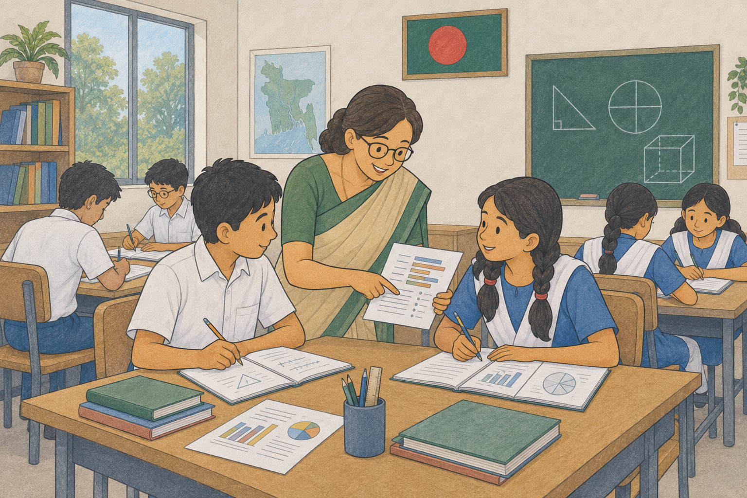 Teacher using assessment reports in Bangladesh